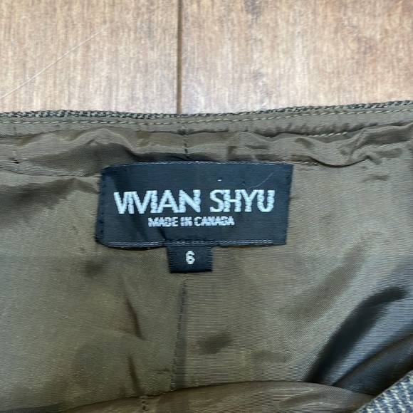Vivian Shyu wool textured brown dress pants straight leg side zipper size 6 - Picture 4 of 12